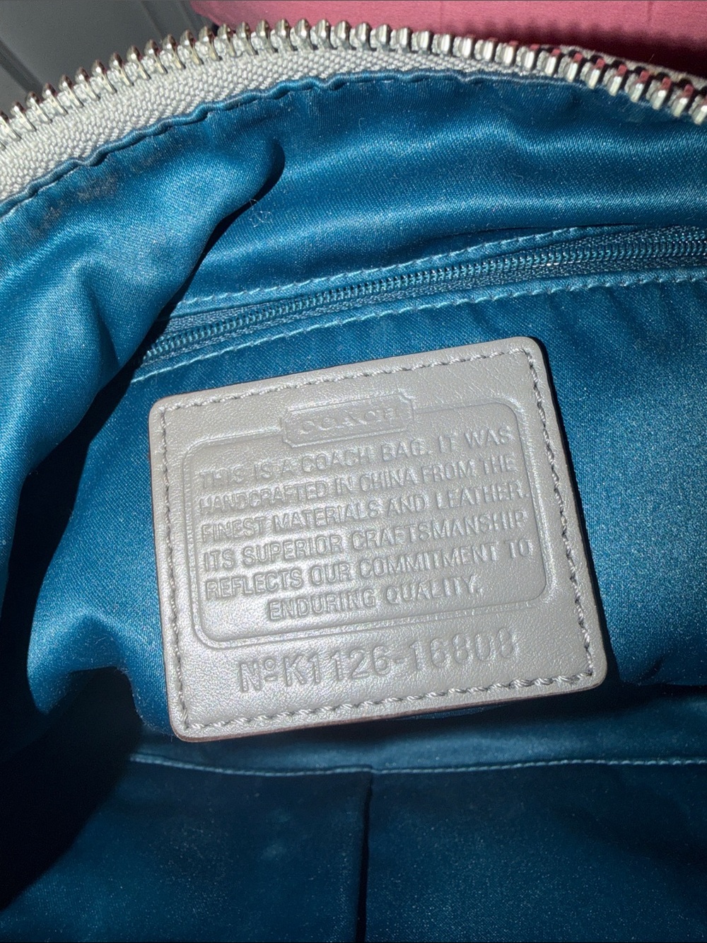 Coach Kristen Gray Leather Shoulder Bag with Polished Silver Turnlock XB Strap - Picture 15 of 17